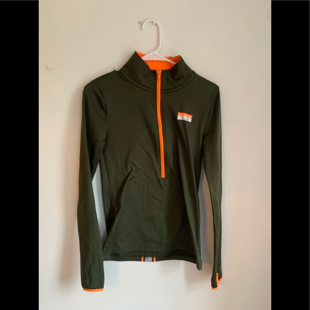 PINK green and orange zip-up